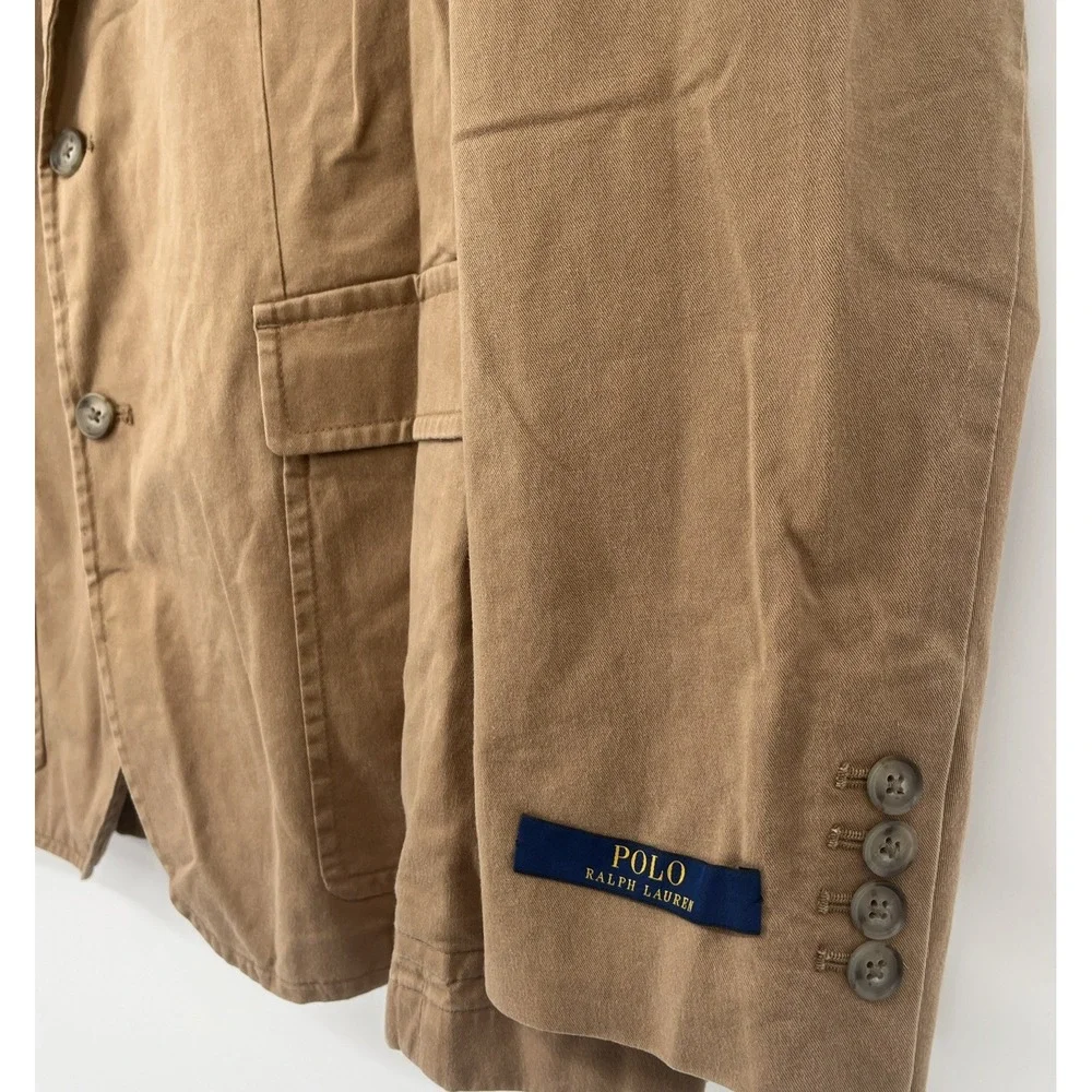 Polo Ralph Lauren Men's Cotton Stretch Khaki Chino Blazer Sport Coat Preppy XXL